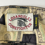 COREFIGHTER / マネー柄裏地 クロップドデニムパンツ 参考定価：18,000程度 SIZE:L