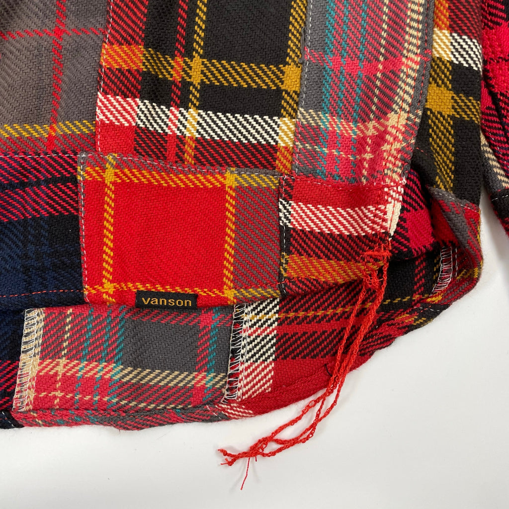 vanson / ヘビーネルチェック パッチワークシャツ 未使用品 参考定価：15,800+tax SIZE:L