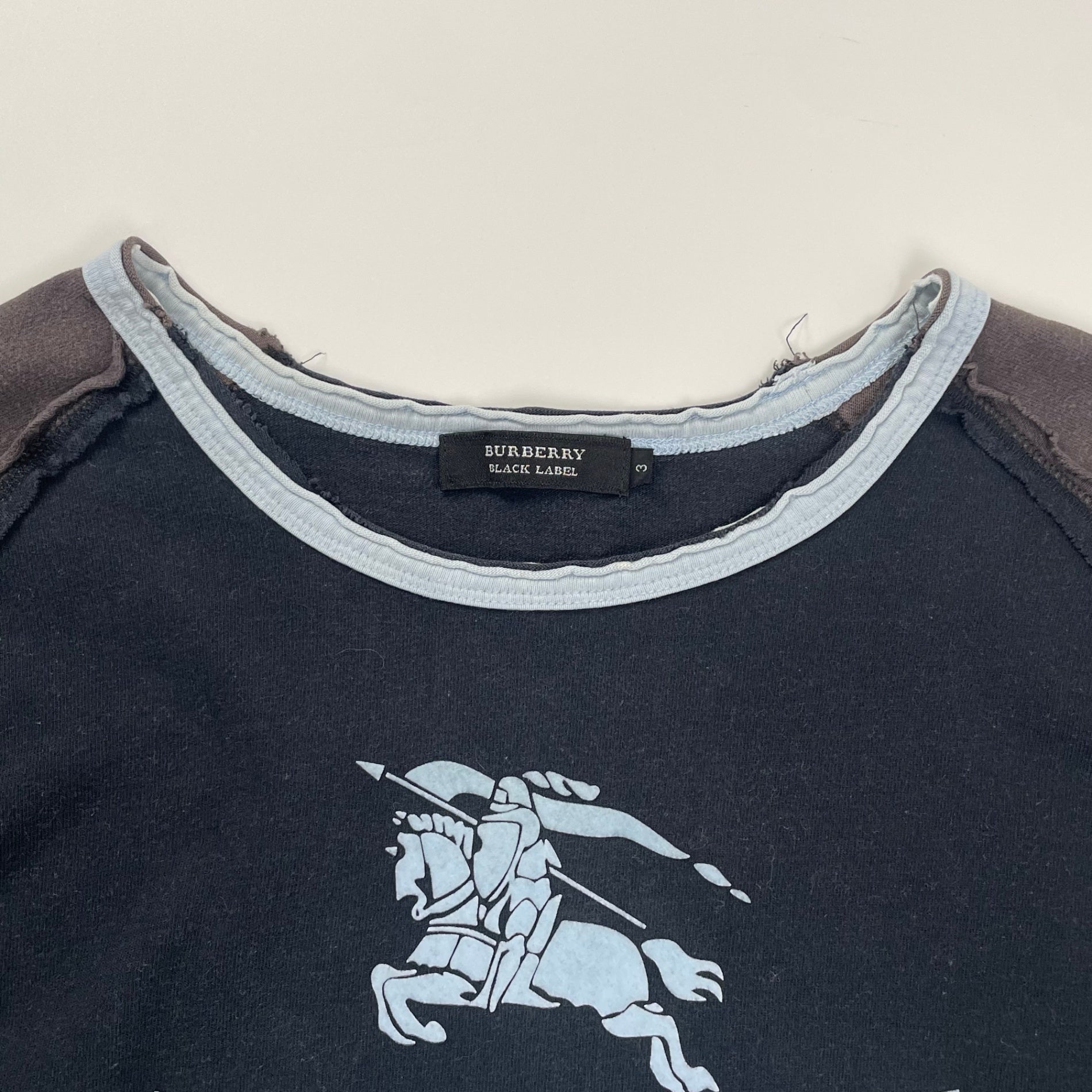 BURBERRY BLACK LABEL バーバリーブラックレーベル / 00s ラグランカットソー シャドーホース Y2K SIZE：3