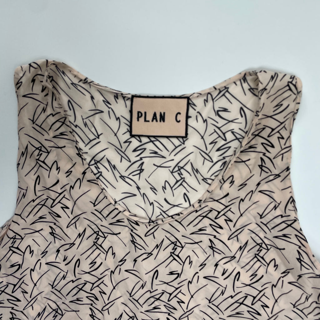 PLAN C プランシー / シルクノースリーブブラウス 参考定価：50,000程度 SIZE:38
