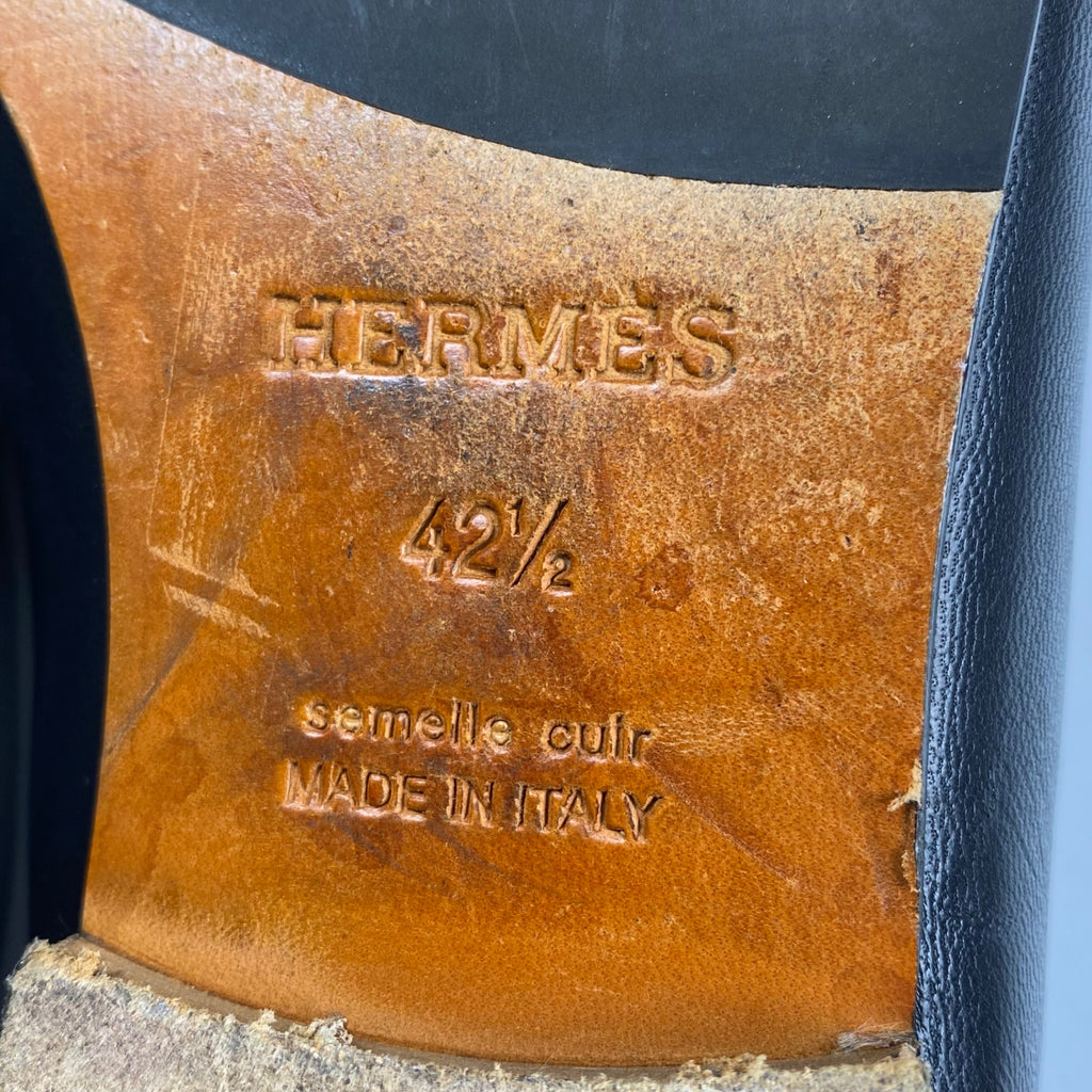 HERMES エルメス / ケリー バックル ローファー オールブラック SIZE:42 1/2(27cm程度)