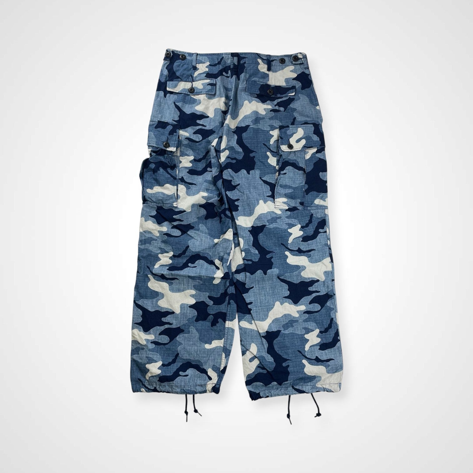 BEAMS PLUS ビームスプラス / Mil 6POCKET 迷彩カーゴパンツ リップストップ インディゴ タグ付 参考定価：32,000+tax SIZE:L