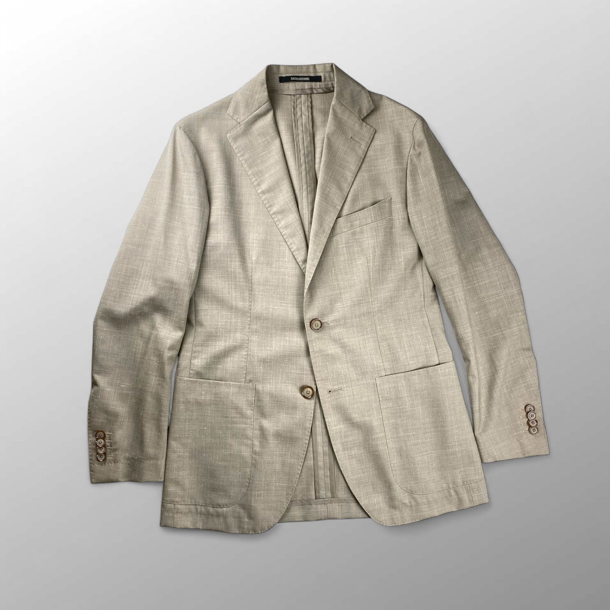 【美品】 TAGLIATORE タリアトーレ / dakar ダカール シルクMIX セットアップ スーツ ウール×シルク×リネン 参考定価：120,000+tax  SIZE:42（S程度）