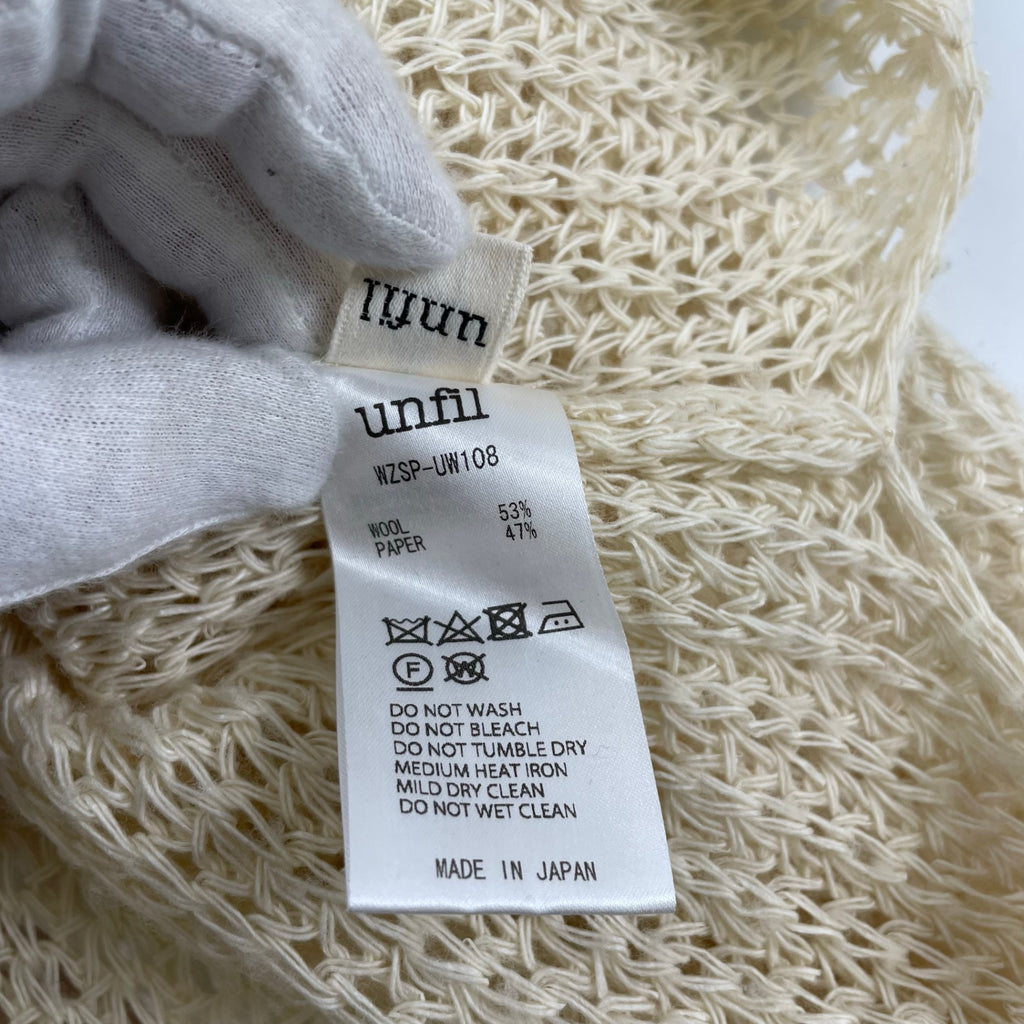 unfil アンフィル / ペーパーメリノ ローゲージクルーネックニット 参考定価：25,000+tax SIZE:1