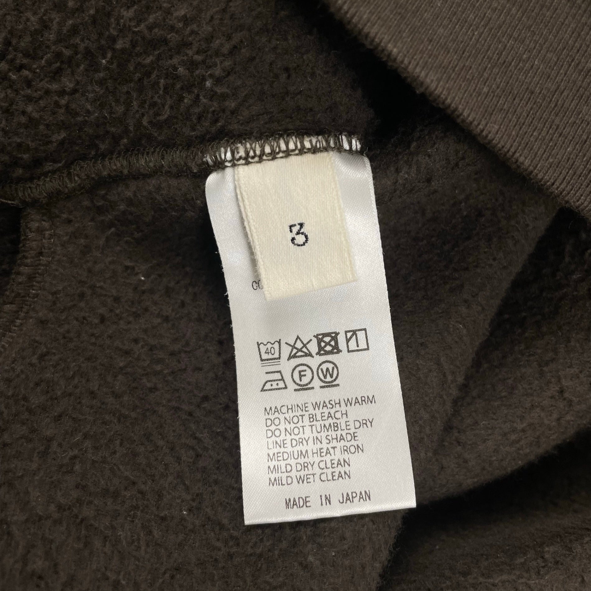 unfil アンフィル / COTTON-TERRY CREW NECK PULLOVER 参考定価：19,000+tax SIZE：3