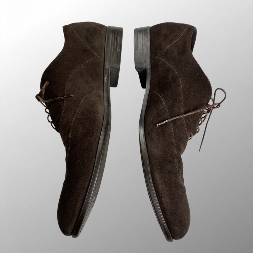 Ermenegildo Zegna エルメネジルド ゼニア / ヌバック レザーシューズ ダークブラウン 内羽根 SIZE:9 1/2