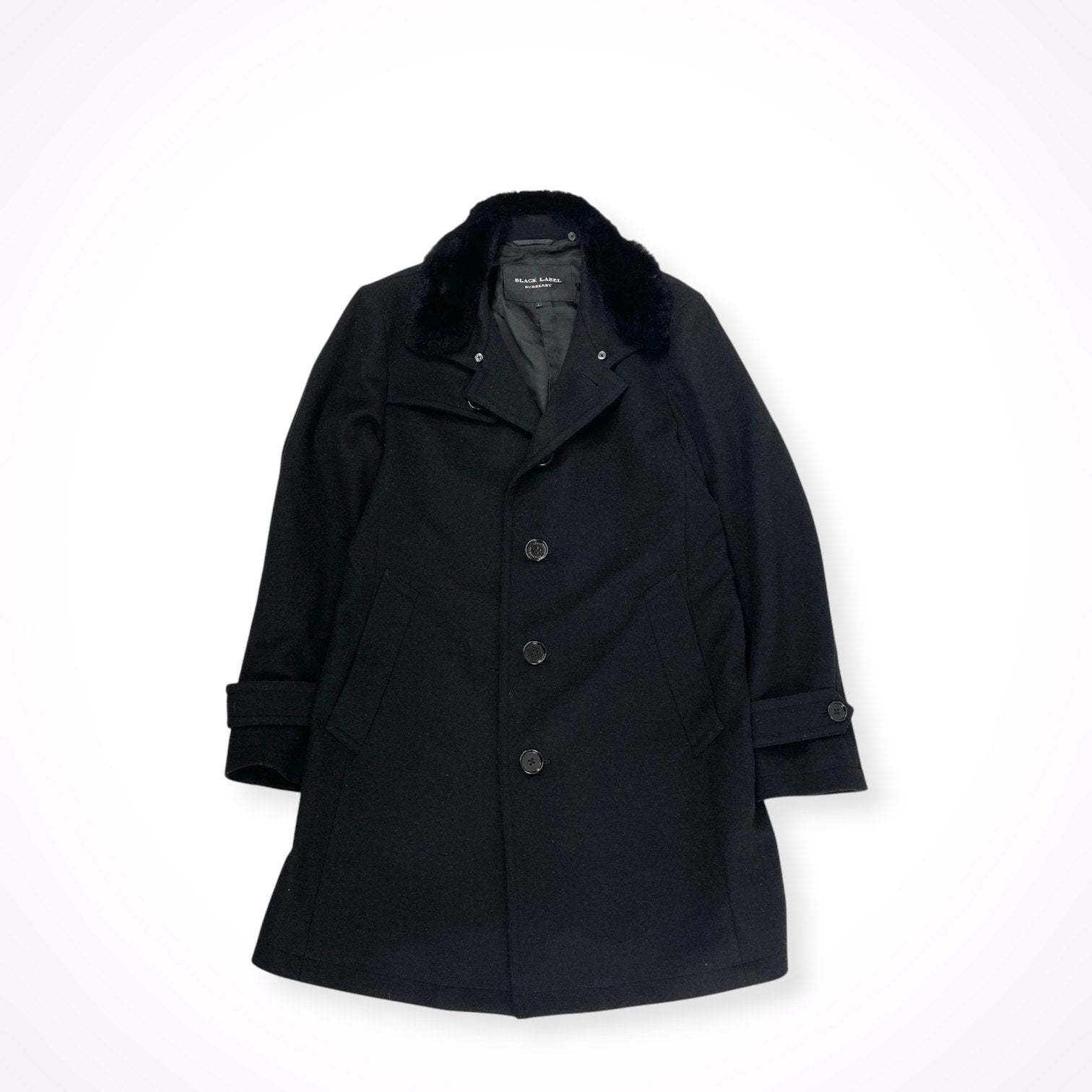 BURBERRY BLACK LABEL / ファー付メルトンショートコート 参考定価
