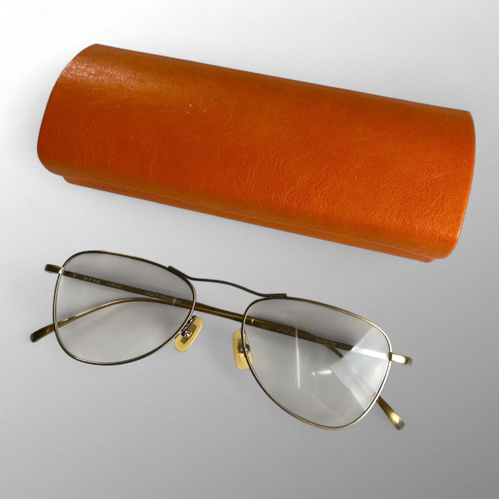 【美品】 金子眼鏡 VINTAGEライン / ティアドロップ型ハイブリッジ KV-167 度なしクリアレンズ 参考定価：40,000+tax