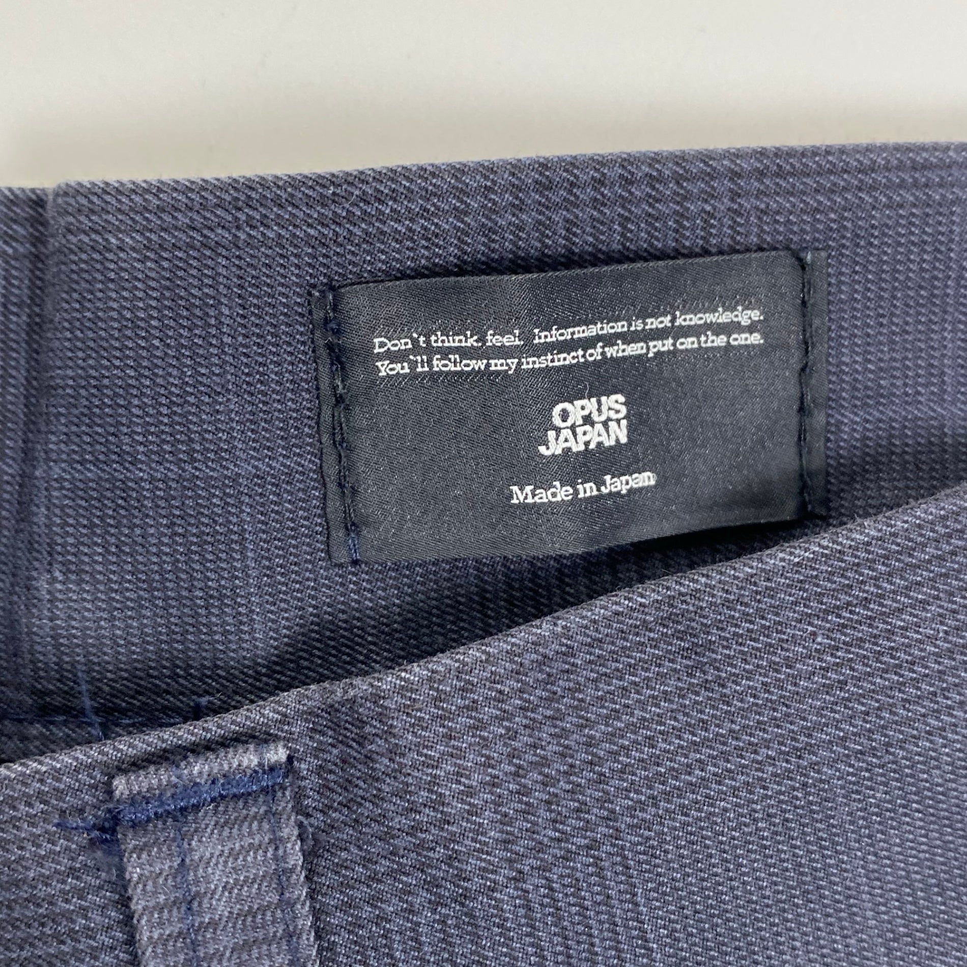 OPUS JAPAN オーパスジャパン / 1タックハイドチェックスラックス グレーネイビー カセドラル取扱い SIZE:L