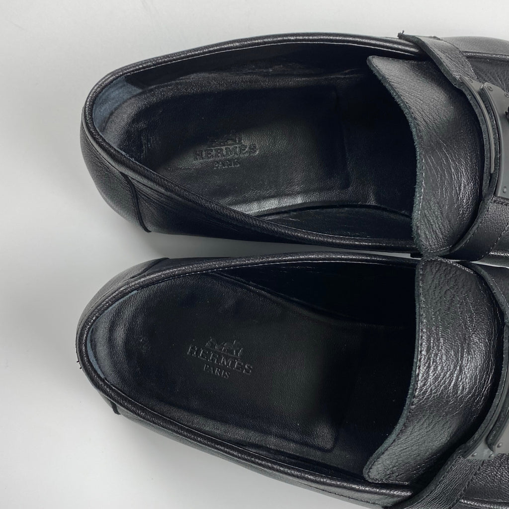 HERMES エルメス / ケリー バックル ローファー オールブラック SIZE:42 1/2(27cm程度)