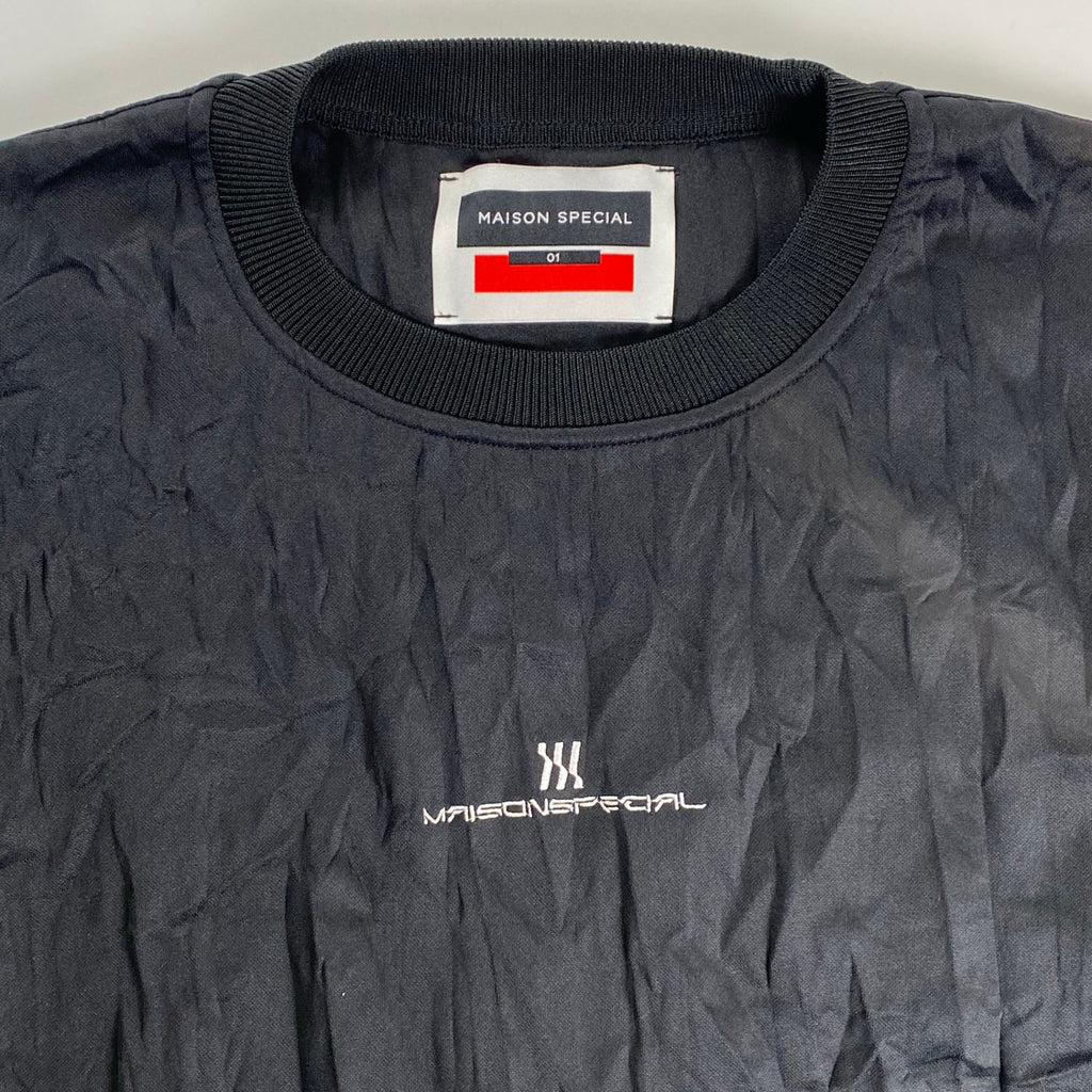 MAISON SPECIAL メゾンスぺシャル / Catch Washer Logo Embroidery Prime-Over Crew Neck T-shirt SIZE：1