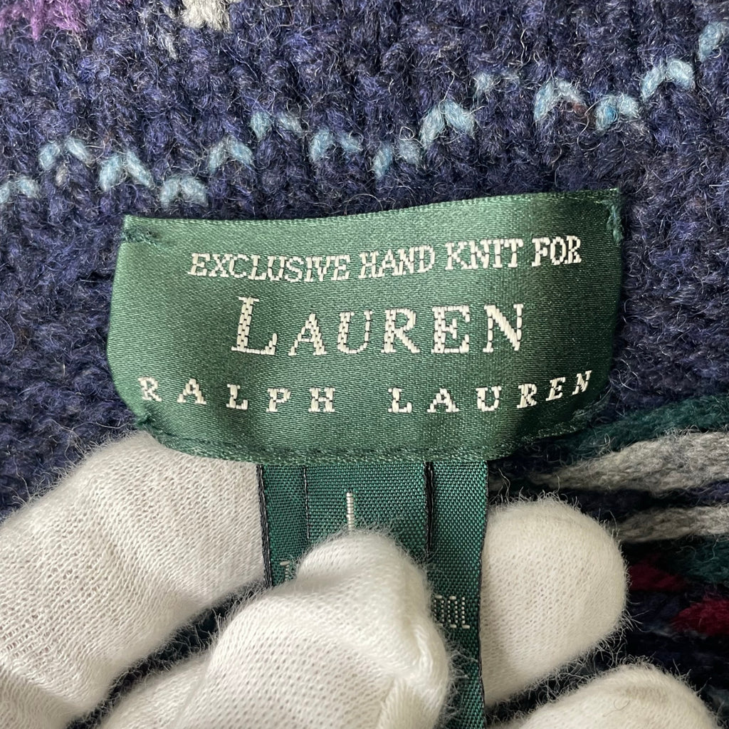 LAUREN RALPH LAUREN / ハンドニットショールカラーカーディガン SIZE:L