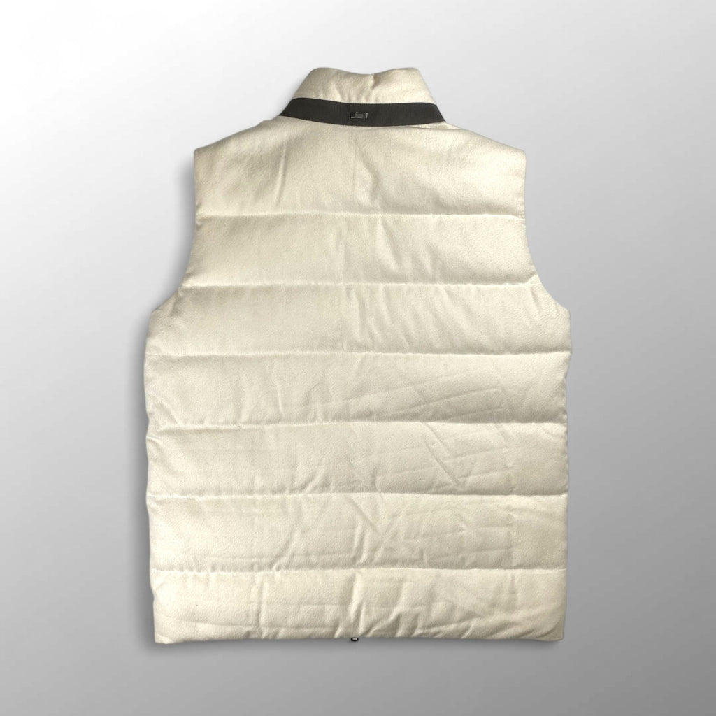 【美品】 HERNO ヘルノ / シルクカシミヤ ダウンべスト 裾ドローコード SIZE:50（XL程度）