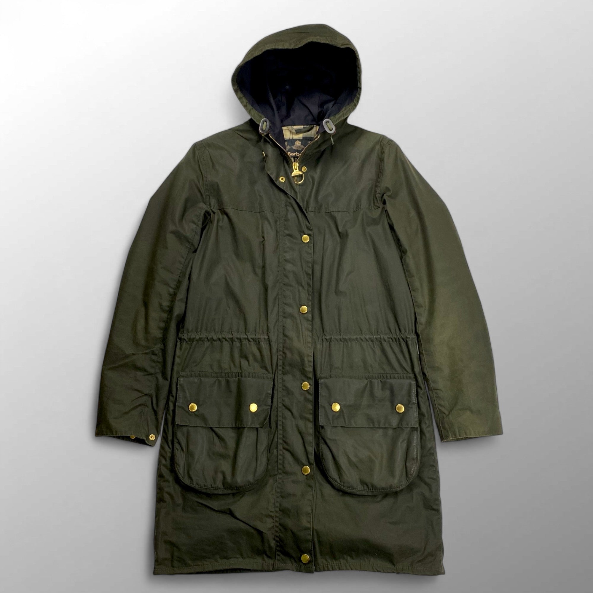BARBOUR バブアー / LADIES WAX DURHAM オリーブ タータンチェック SIZE:38(M程度)