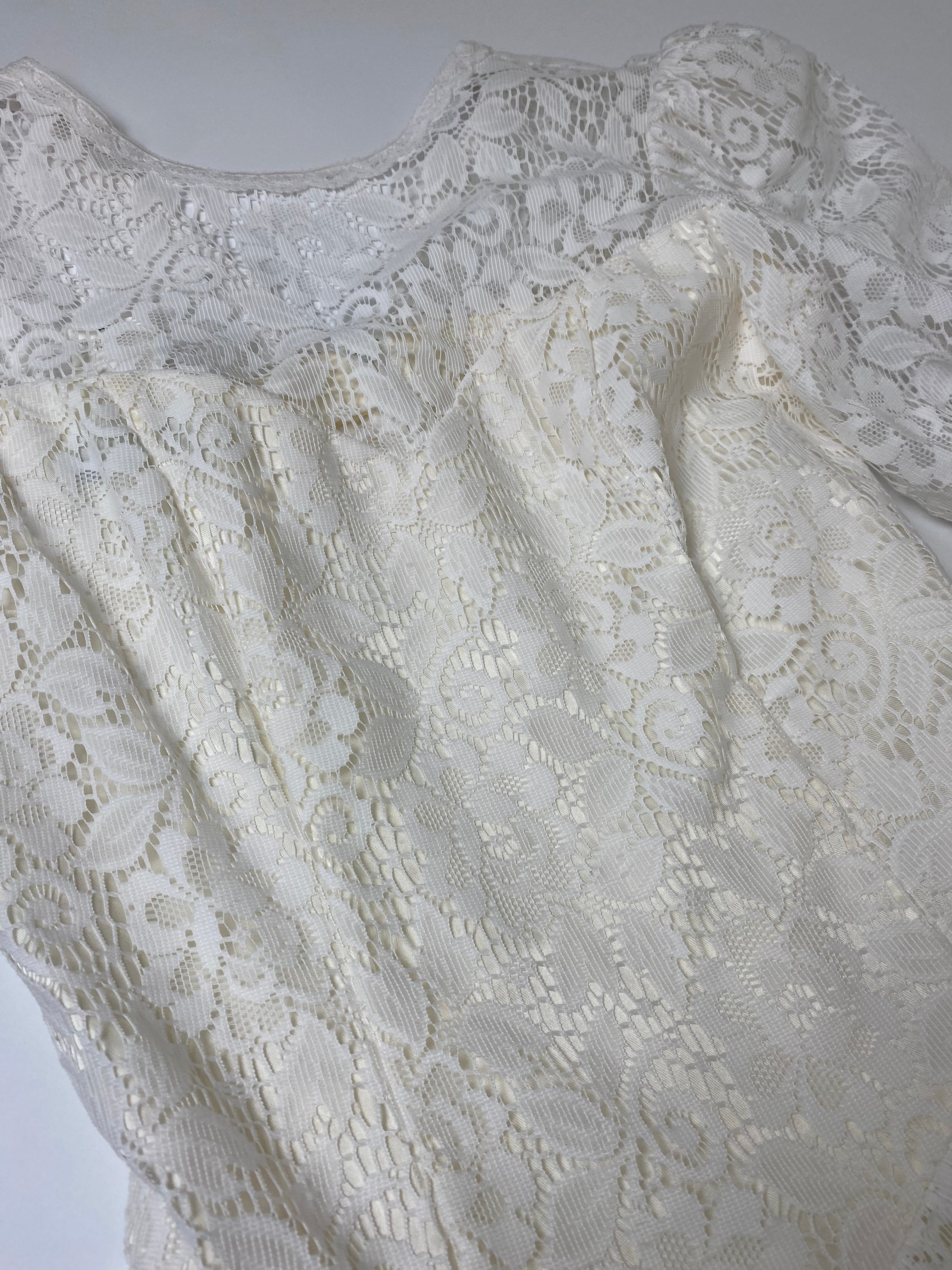 GUNNE SAX ガニーサックス オールレースホワイトドレス ワンピース 80s