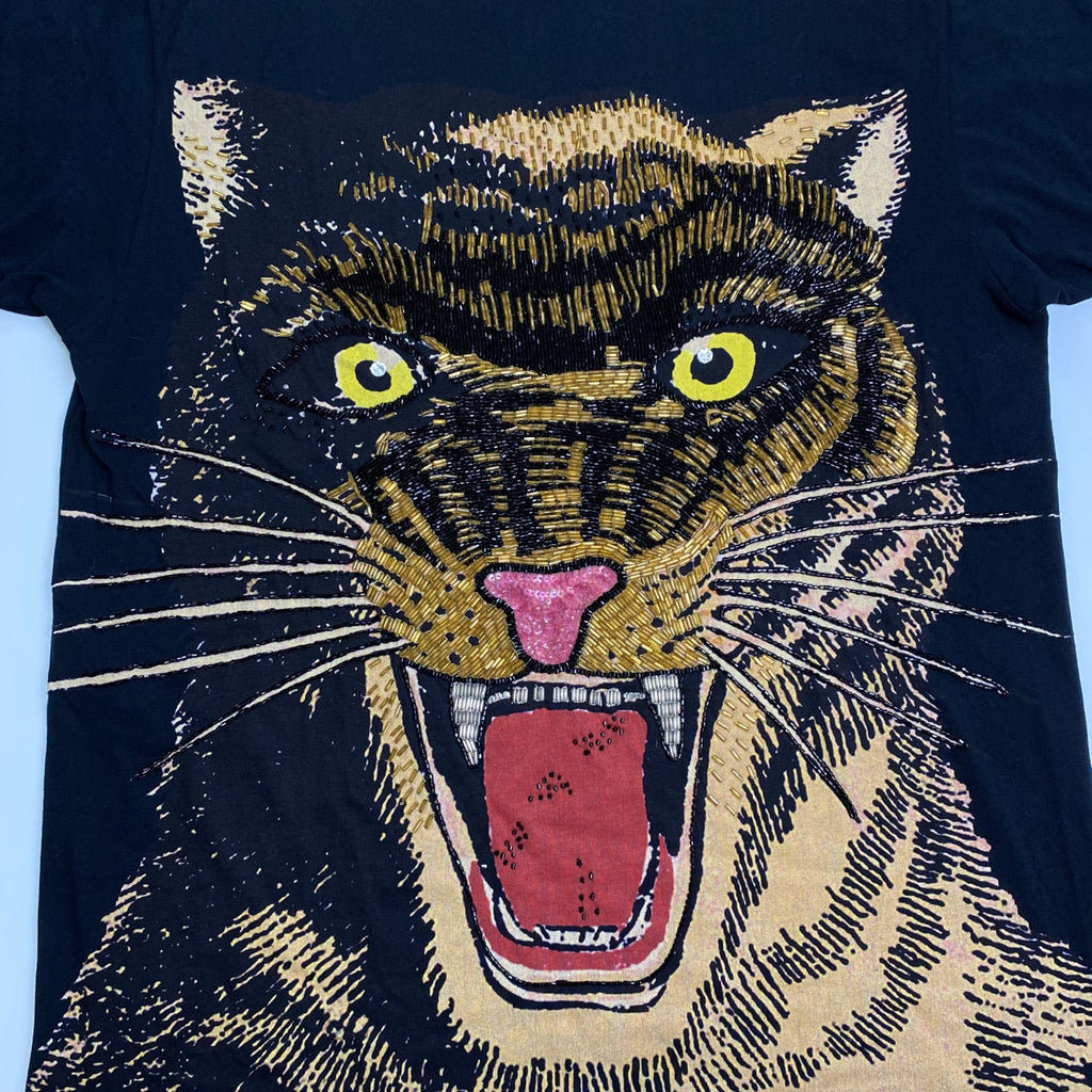 GUCCI グッチ / ヴィンテージ タイガー刺繍 Tシャツ リュネビル刺繍 SIZE:FREE