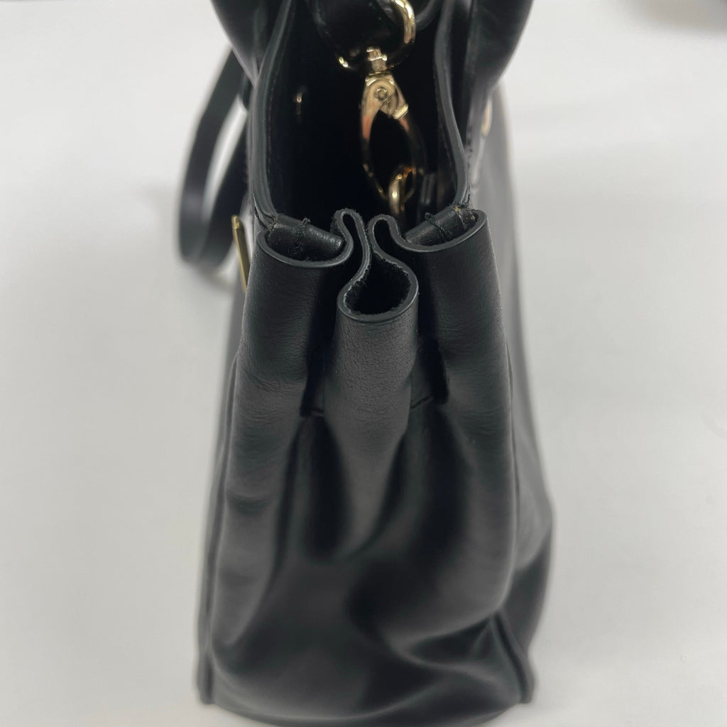 Anne Coquine / クロア付カウレザーハンドバッグ 未使用品 ブラック 参考定価：35,000程度