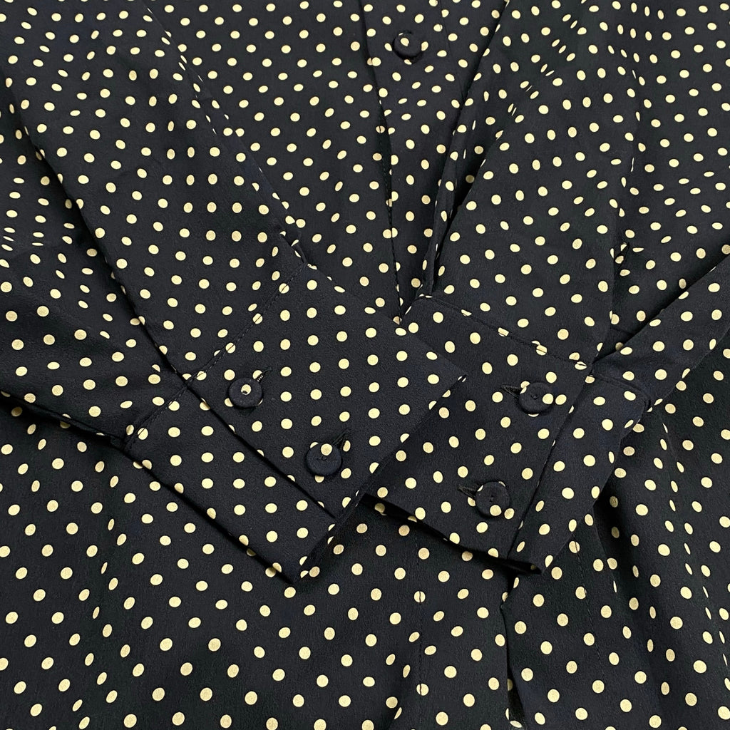 ERIKA CAVALLINI エリカ カヴァリーニ / ドット柄 2WAYシャツワンピース ネイビー 参考定価：50,000程度 SIZE:42