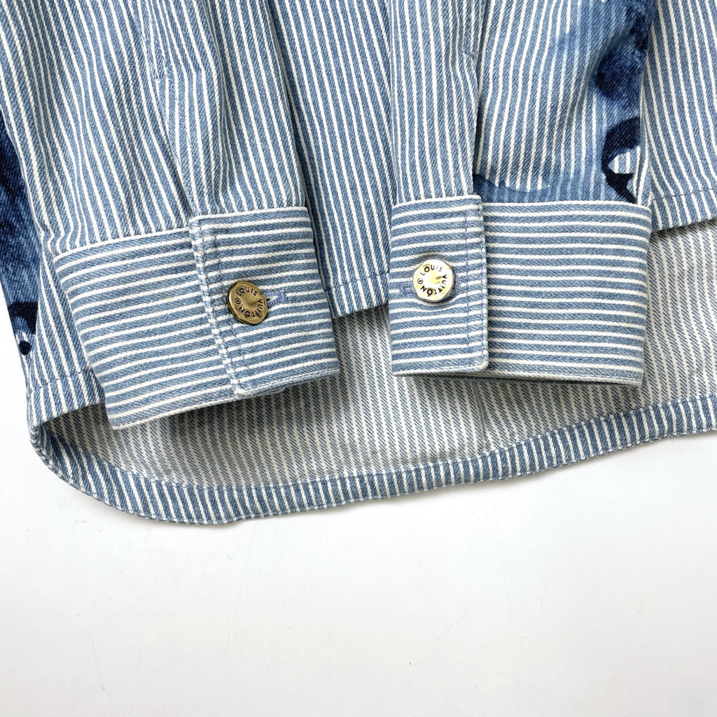 LOUIS VUITTON / 21SS ストライプモノグラムワーク デニムジャケット ヴァージルアブロー SIZE:XL