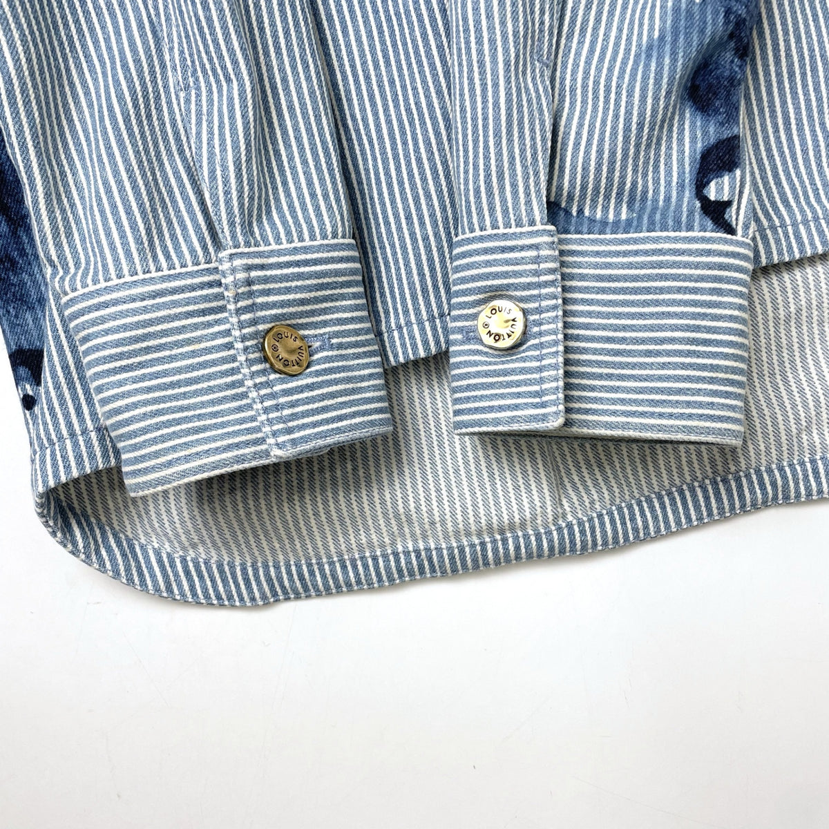 LOUIS VUITTON / 21SS ストライプモノグラムワーク デニムジャケット ヴァージルアブロー SIZE:XL
