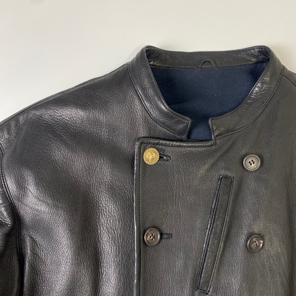 【スペシャル】COMME CA DU MODE MEN コムサデモードメン ヴィンテージ ディアスキン カラーレス ダブルブレスト レザージャケット