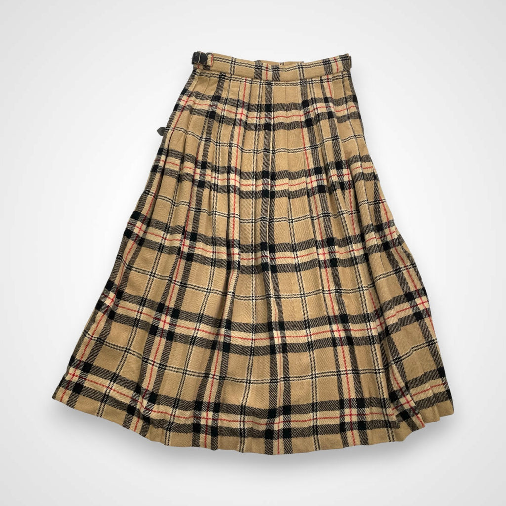 ENGLAND VINTAGE イギリスヴィンテージ / ヴィンテージ ノヴァチェック キルトラップスカート ラムウール 英国製 SIZE：10