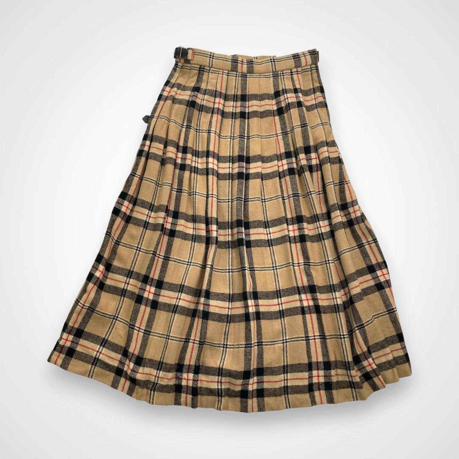 ENGLAND VINTAGE イギリスヴィンテージ / ヴィンテージ ノヴァチェック キルトラップスカート ラムウール 英国製 SIZE：10