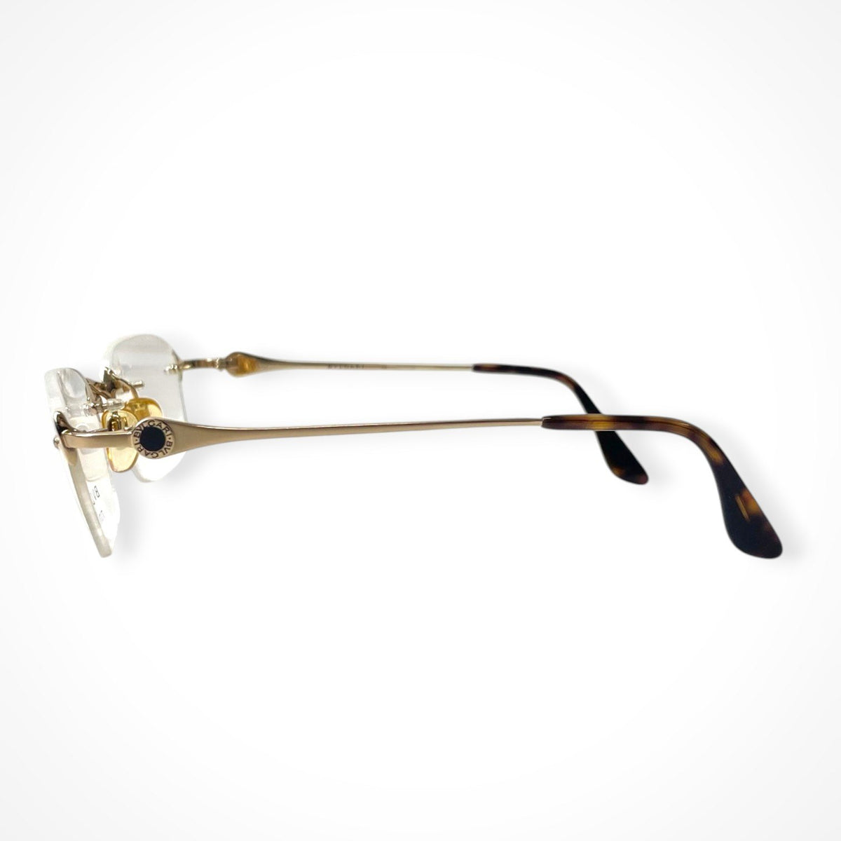 BVLGARI / オニキス リムレスアイウェア デモレンズ入り 参考定価：75,000程度 SIZE:51-20 135