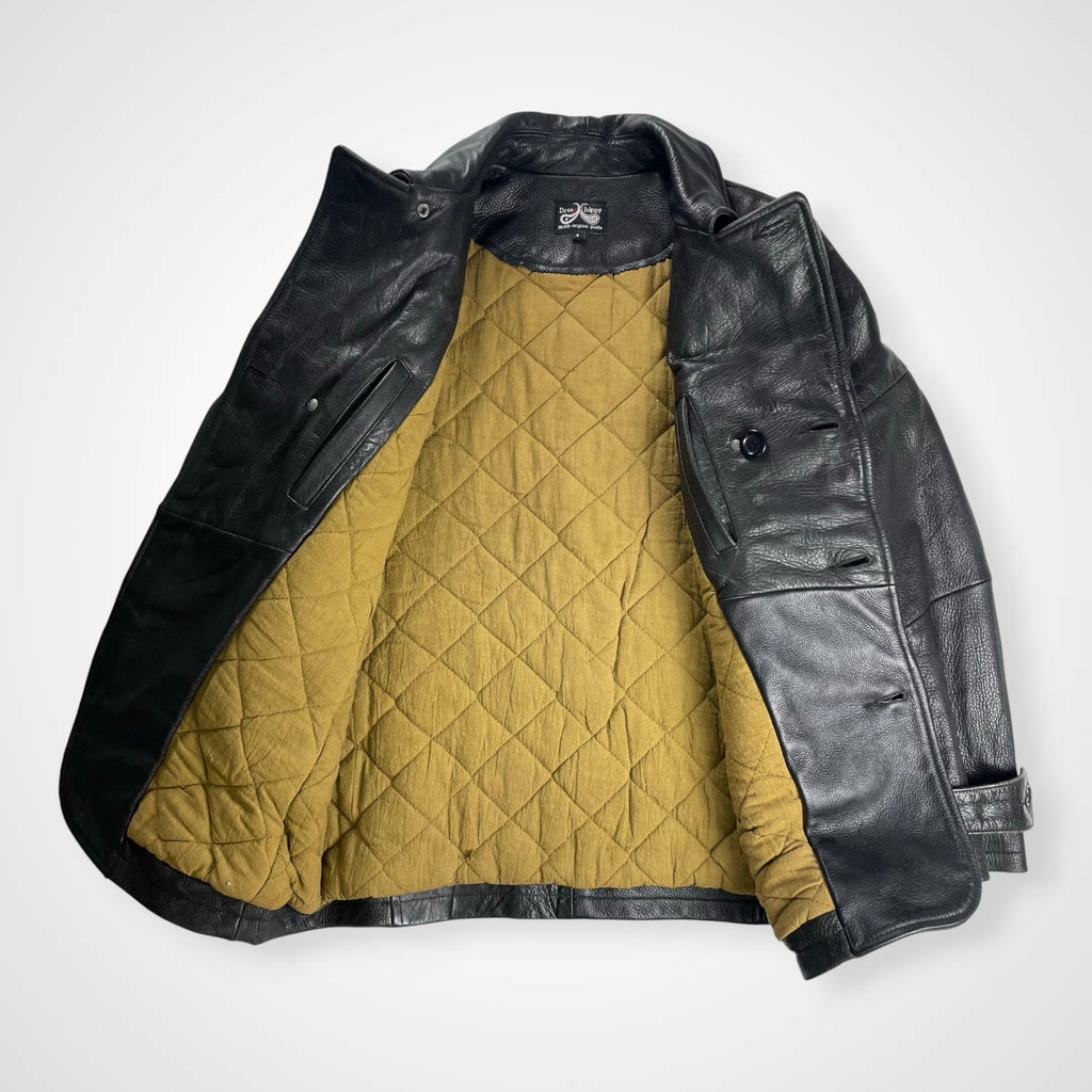 Dress hippy ドレスヒッピー / Leather Pea Coat ダブルブレストレザージャケット 参考定価：65,000程度 SIZE:S