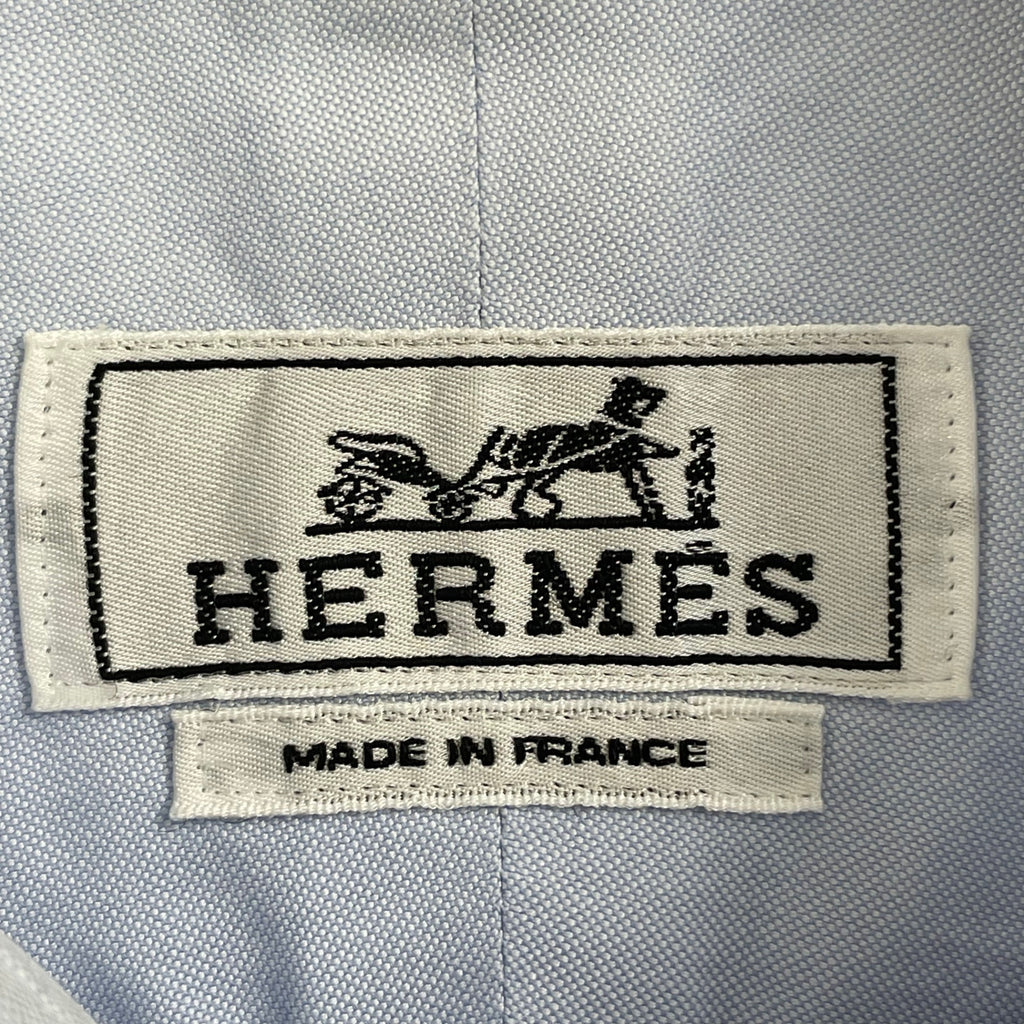 HERMES / セリエボタンB.Dシャツ フランス製 SIZE：38