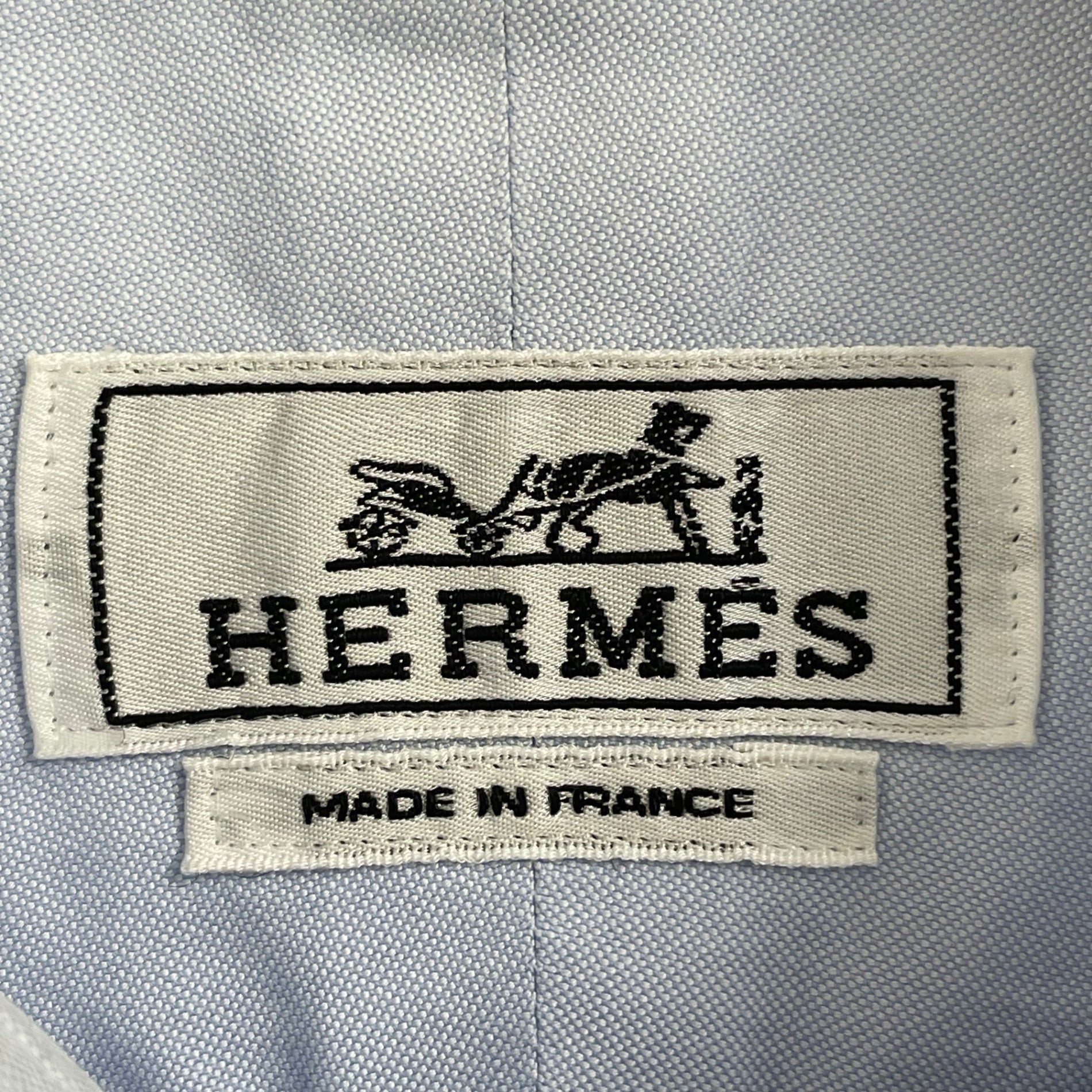 HERMES / セリエボタンB.Dシャツ フランス製 SIZE：38