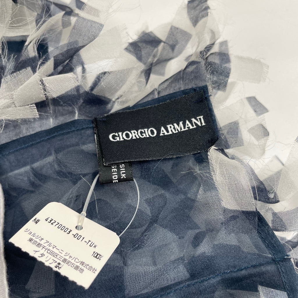 GIORGIO ARMANI / シルクフリンジショール 参考定価：120,000程度 タグ付
