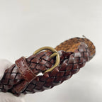 Saddler's / 編み込みレザーベルト ゴールドバックル