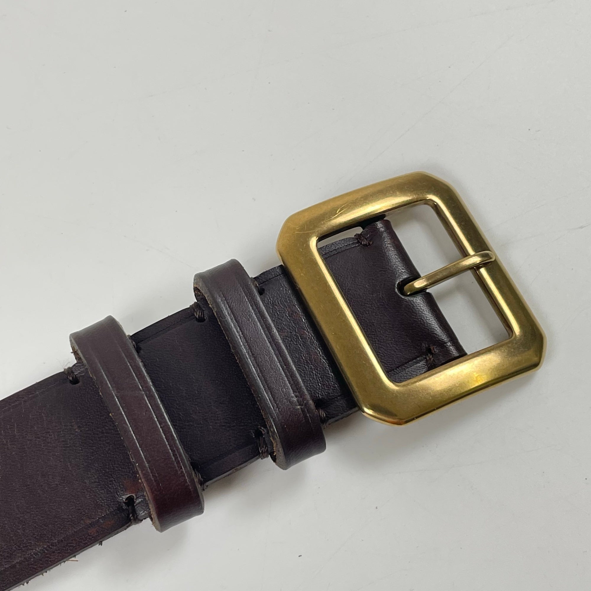 CELINE / ゴールドバックル レザーベルト SIZE:W81-91cm