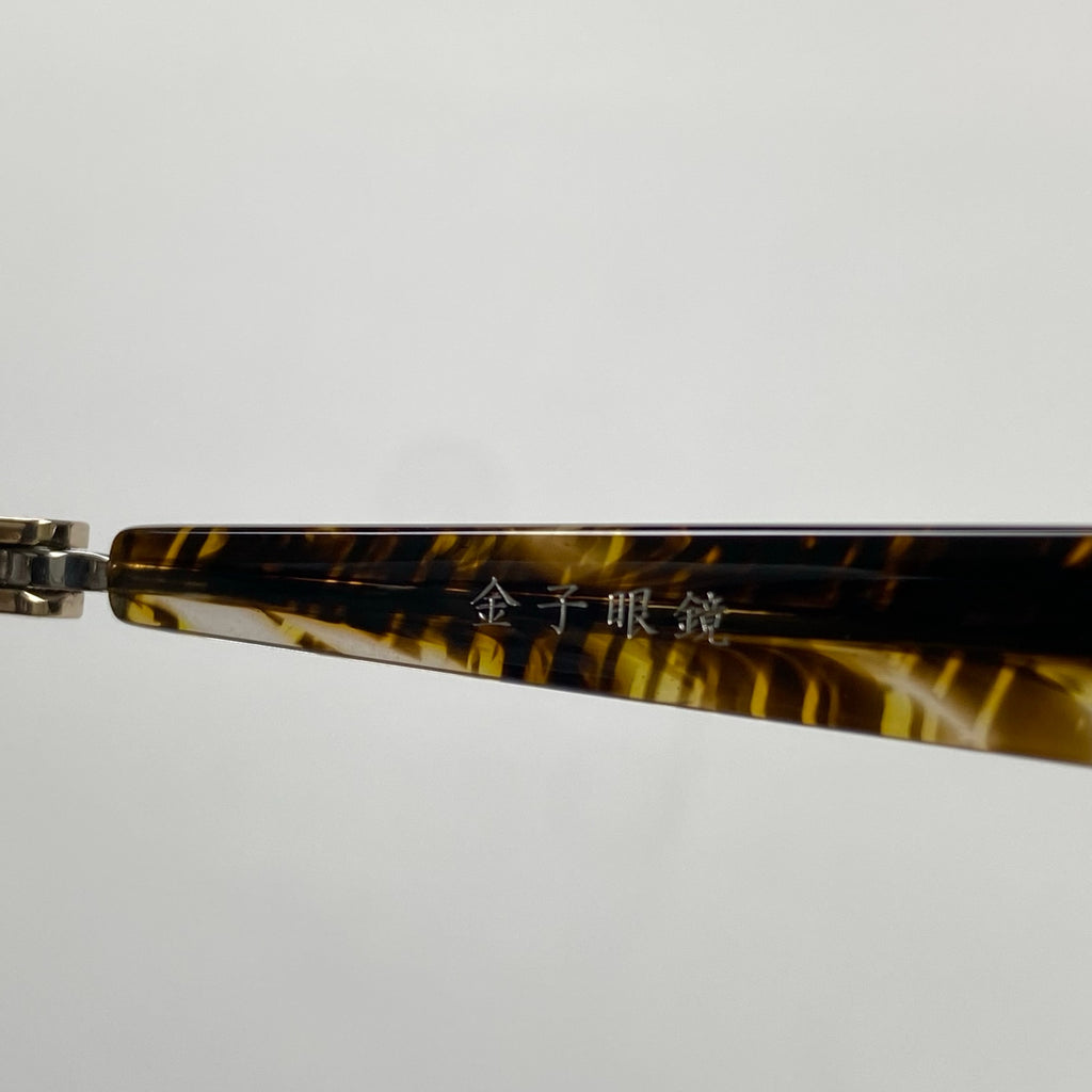 金子眼鏡 「PREMIUM」ライン / サーモント シルバーコンビ ブラウンイエロー 度なしクリアレンズ  参考定価：82,000+tax