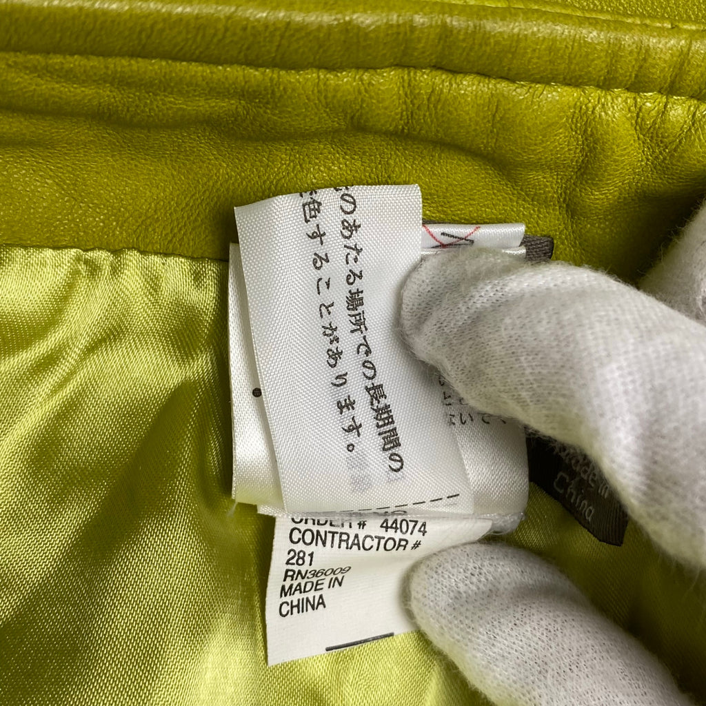 90s ck CALVIN KLEIN カルバンクライン / ヴィンテージ ラムレザーパンツ ピスタチオカラー SIZE：2