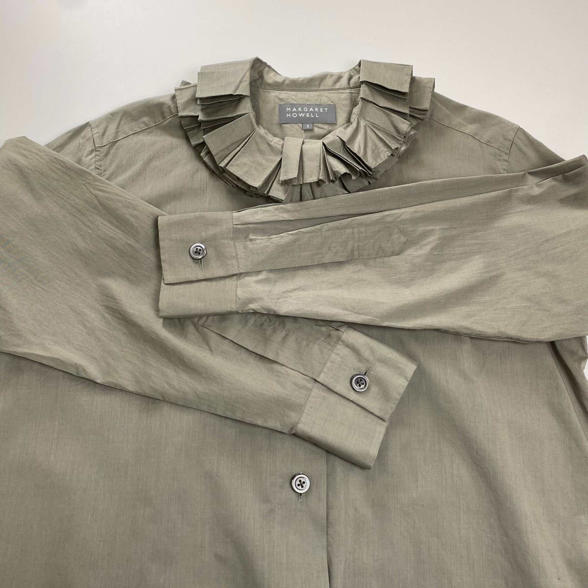 MARGALET HOWELL マーガレット ハウエル / WASED COTTON POPLIN ポプリンシャツ 24年 美品 参考定価：36,000+tax SIZE:1