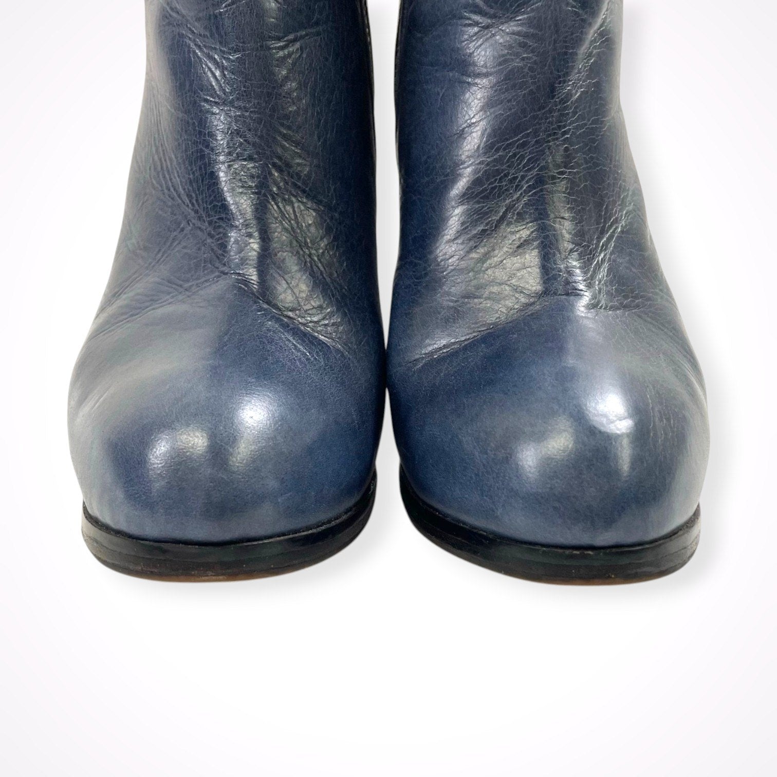 FABIO RUSCONI / レザーサイドジップショートブーツ 参考定価：50,000程度 SIZE:38