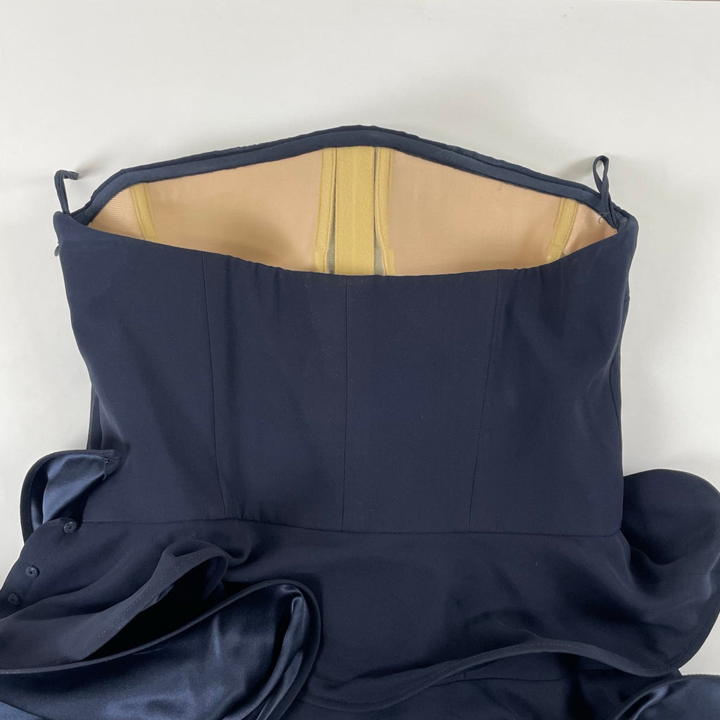 GIORGIO ARMANI / シルクラッフルイブニングドレス 参考定価：600,000程度 SIZE:42