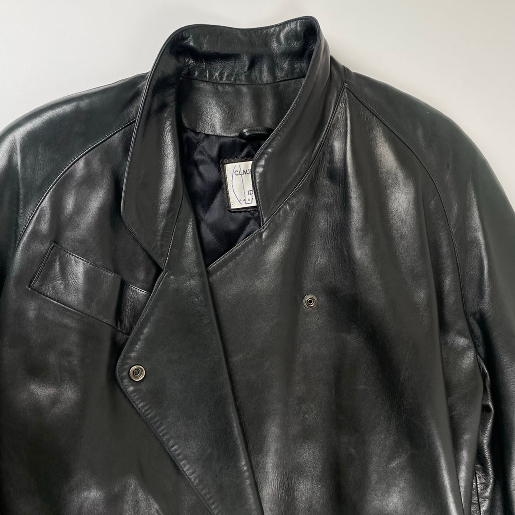 CLAUDE MONTANA クロードモンタナ / アーカイブレザーコート ブラック SIZE:36