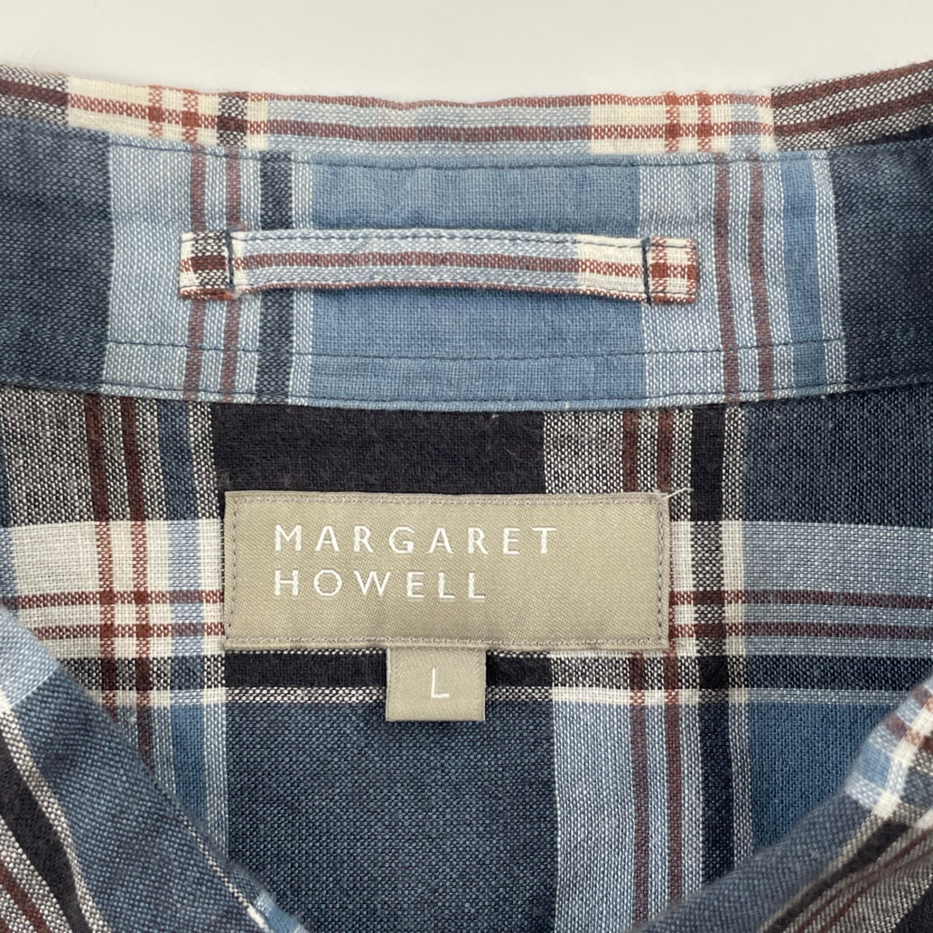 MARGARET HOWELL / 日本製 コットンチェックシャツ 参考定価：28,000程度 SIZE:L