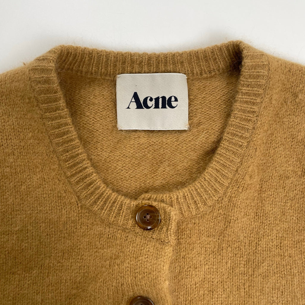 Acne アクネ / クルーネック ショート丈カーディガン ダークイエロー Archives SIZE:S