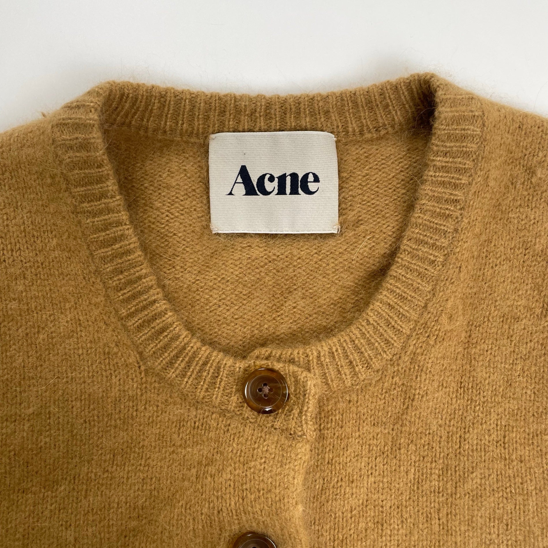 Acne アクネ / クルーネック ショート丈カーディガン ダークイエロー Archives SIZE:S