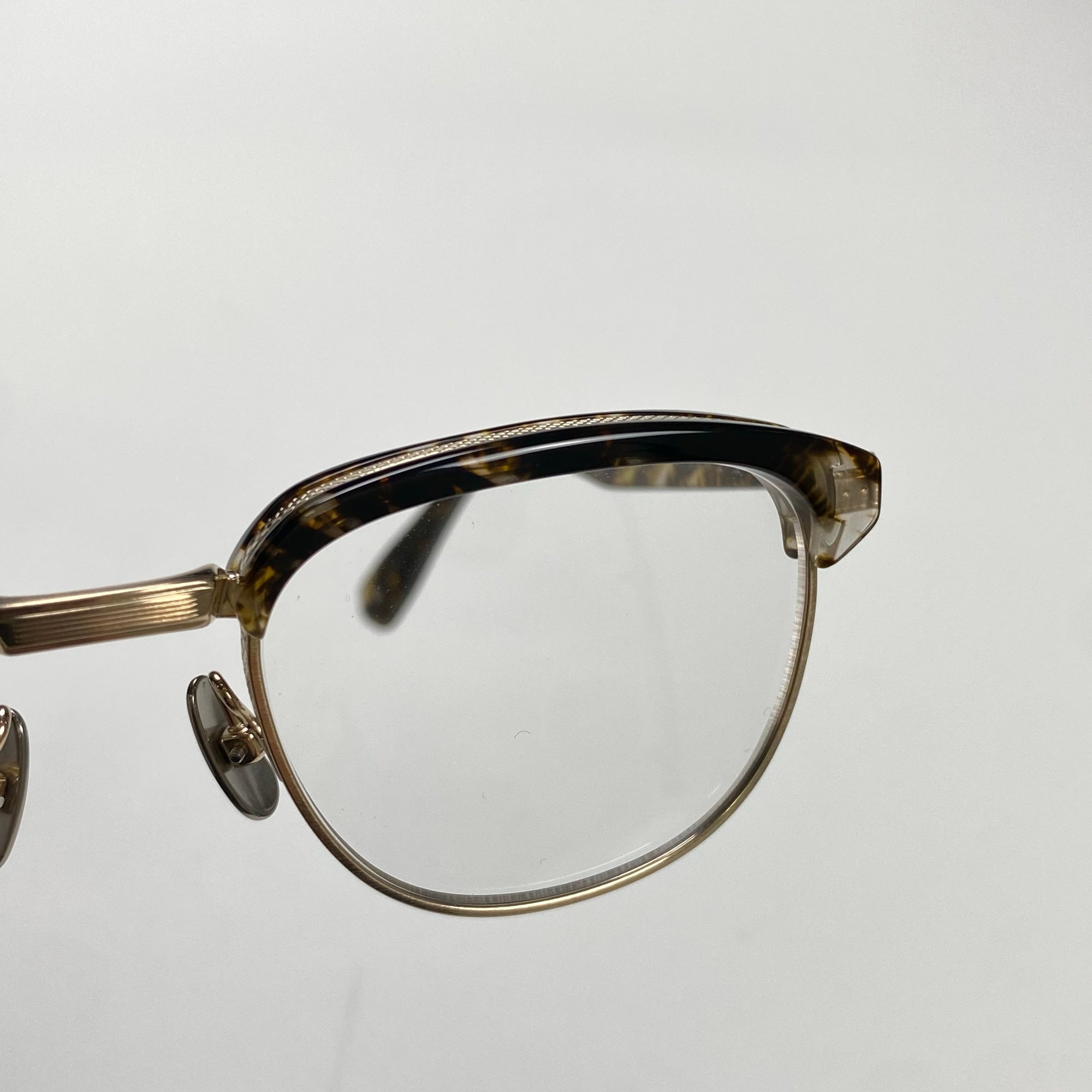 金子眼鏡 「PREMIUM」ライン / サーモント シルバーコンビ ブラウンイエロー 度なしクリアレンズ  参考定価：82,000+tax