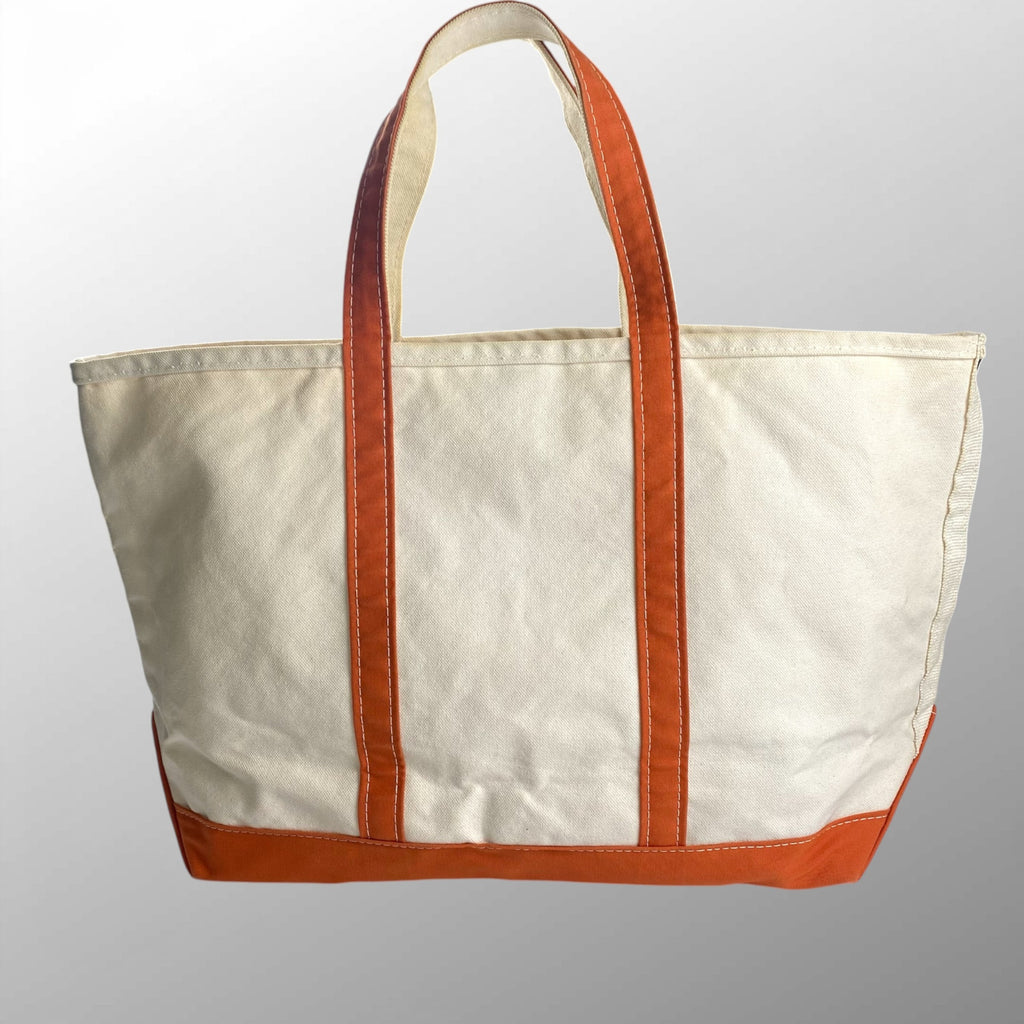 90s LL Bean エルエルビーン / USA製 ヴィンテージ BOAT&TOTE ボートアンドトート ビッグサイズ オレンジ 希少色 幅60cm