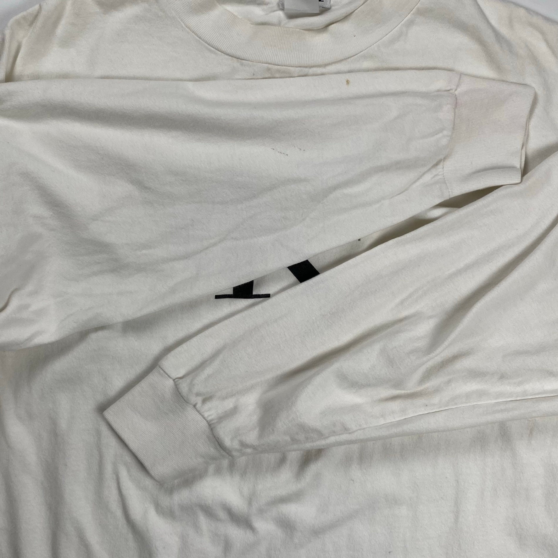 90s ck CALVIN KLEIN jeans カルバンクライン ジーンズ / CKロゴ ヴィンテージ 長袖Tシャツ ユニセックス ホワイト SIZE:M程度