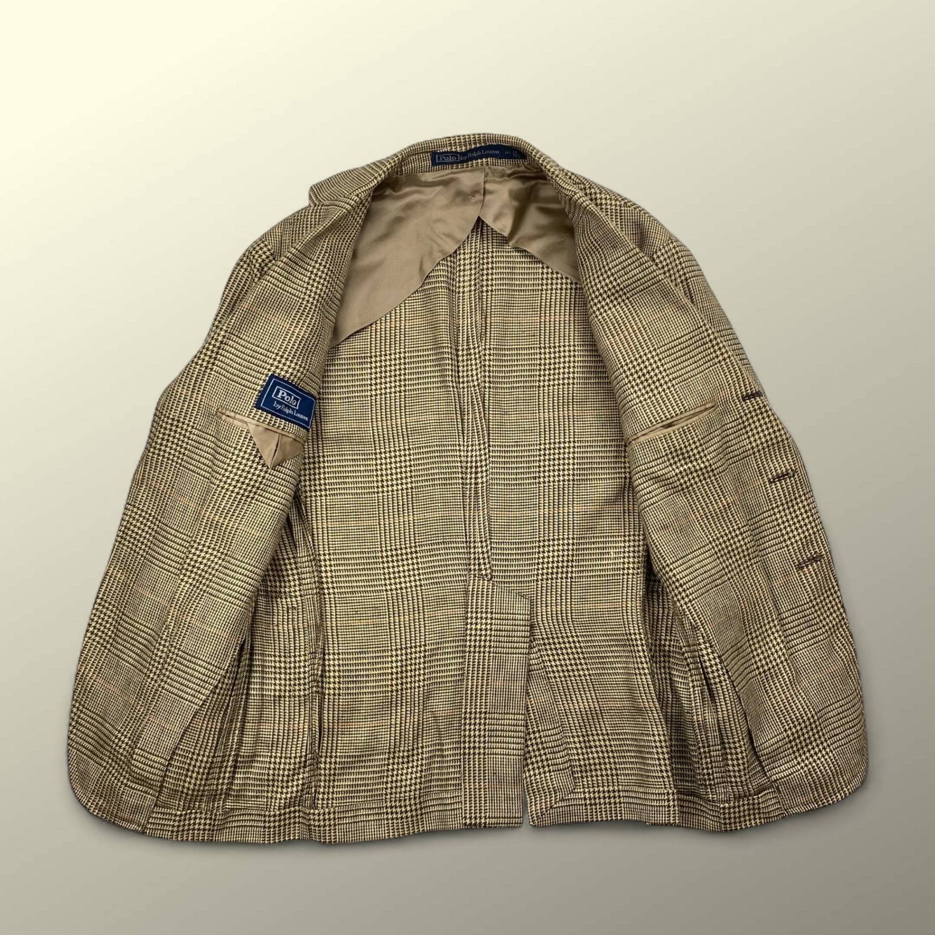 【HARITAGE ICON】 Polo by Ralph Lauren ポロ バイ ラルフローレン / リネン100％ 段返り ツイードジャケット 参考定価：150,000程度 SIZE:36S