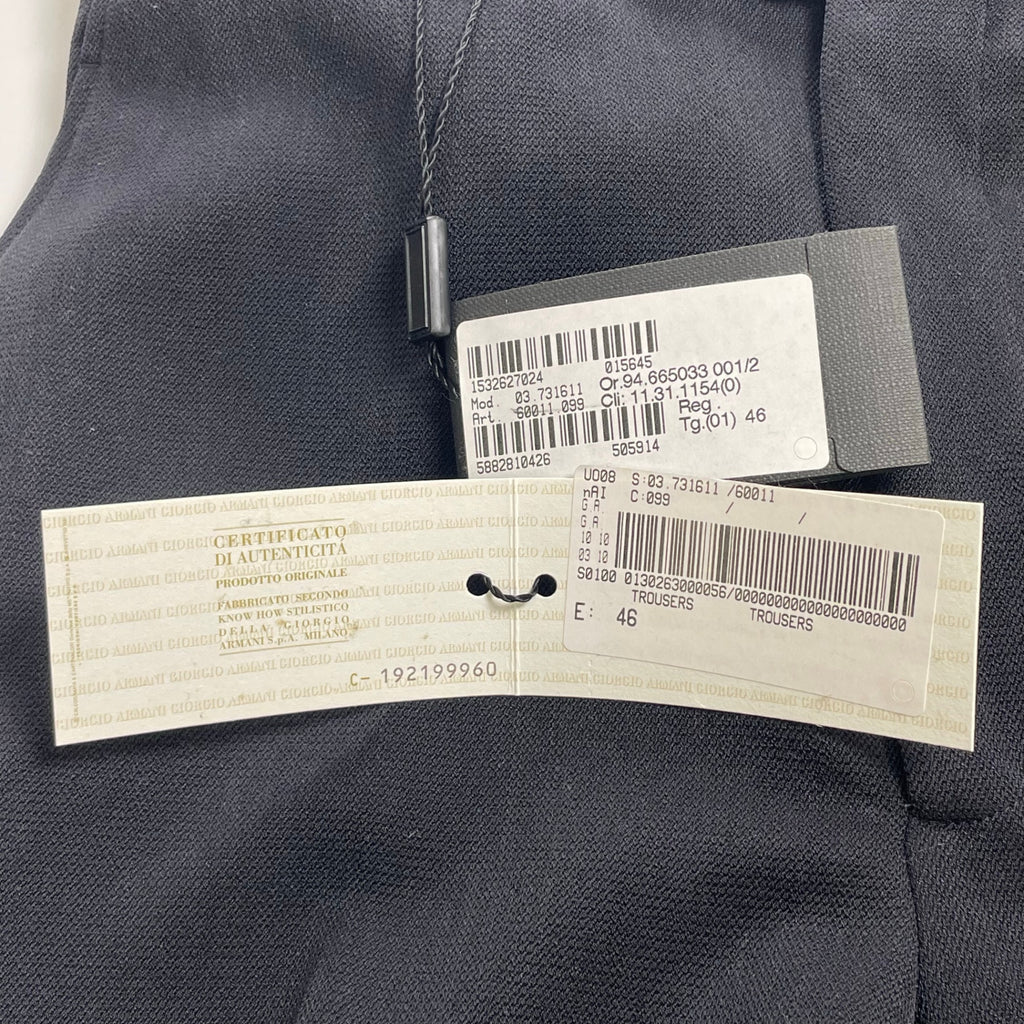 GIORGIO ARMANI ジョルジオ アルマーニ / キュプラMIXスラックス 黒タグ BORGO21製 未使用 SIZE:46