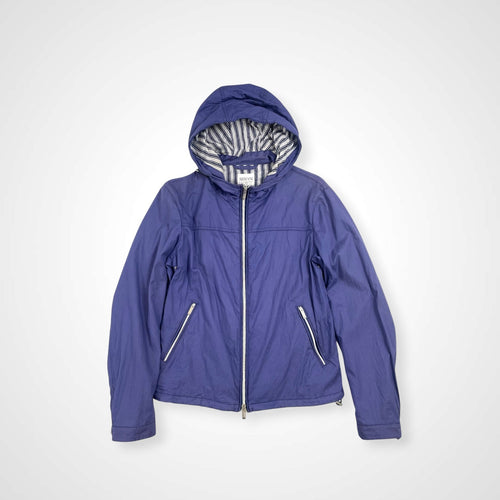 ARMANI COLLEZIONI アルマーニ コレツィオーニ / コットンフーディジャケット ブルー×ホワイト SIZE:46
