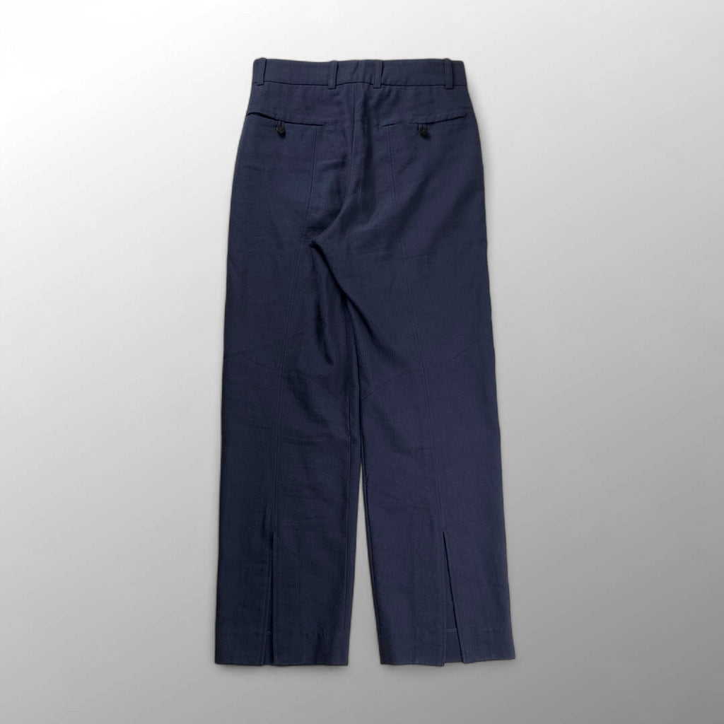NOBUYUKI MATSUI ノブユキ マツイ / FRAMED PATTERN SLACKS スリット スラックス ネイビー 参考定価：56,000+tax SIZE:3(L程度)